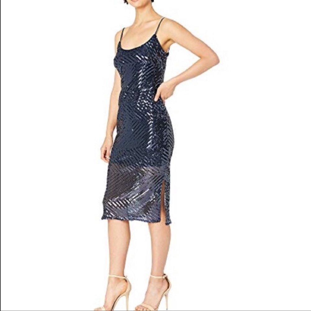 Bebe Chevron Flirting Sequins Dress